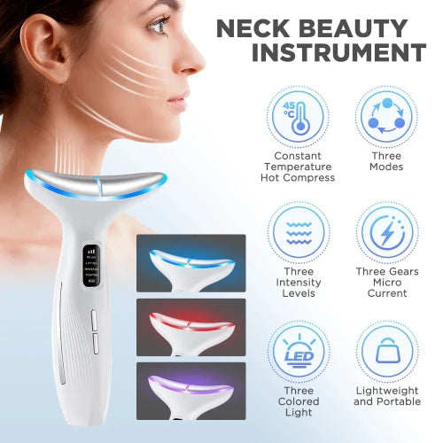 7-Color LED Face & Neck Lifting Massager