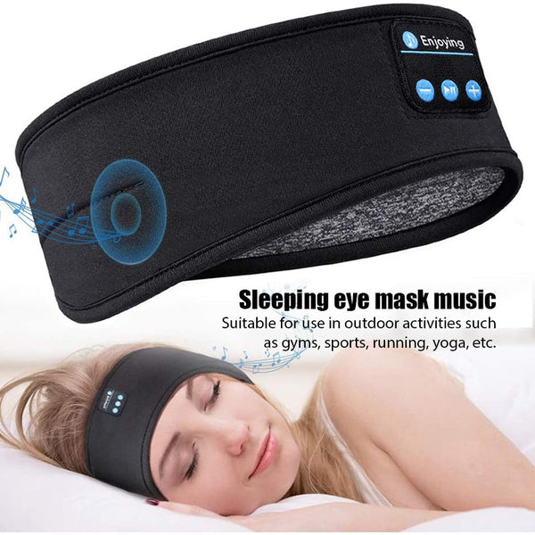 Wireless Bluetooth Sleeping Headphones Headband Thin Soft Elastic Comfortable Music Ear Phones Eye Mask For Side Sleeper Sports Halalzen