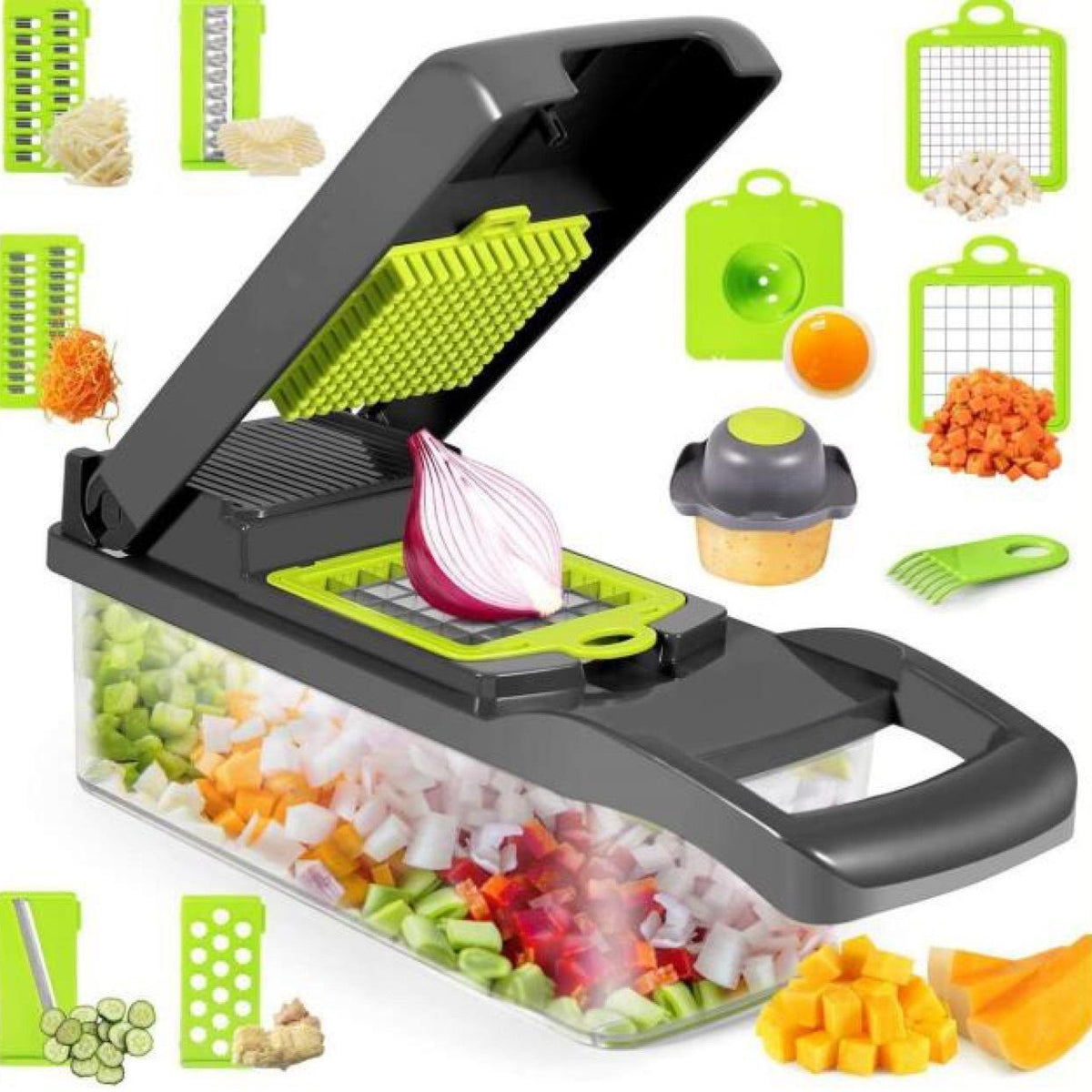 12 In 1 Manual Vegetable Chopper Kitchen Gadgets Food Chopper Onion Cutter Vegetable Slicer Halalzen