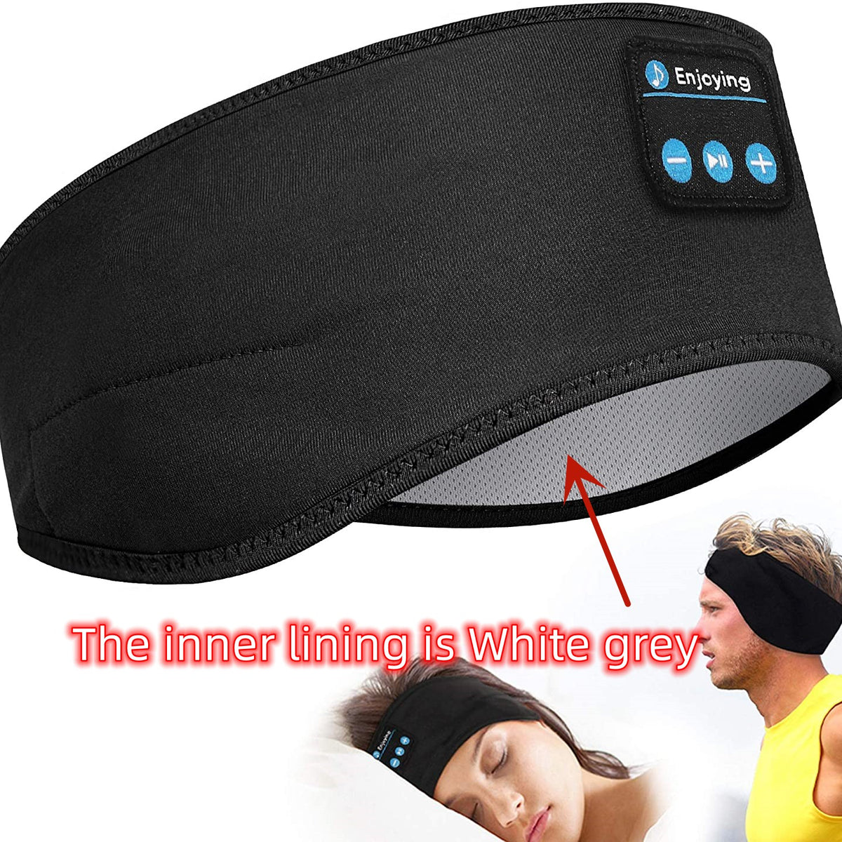 Wireless Bluetooth Sleeping Headphones Headband Thin Soft Elastic Comfortable Music Ear Phones Eye Mask For Side Sleeper Sports Halalzen