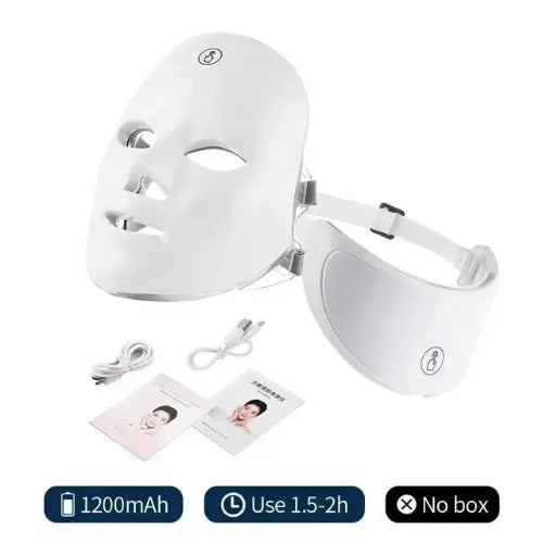 7-Color LED Facial &amp; Neck Light Therapy Mask