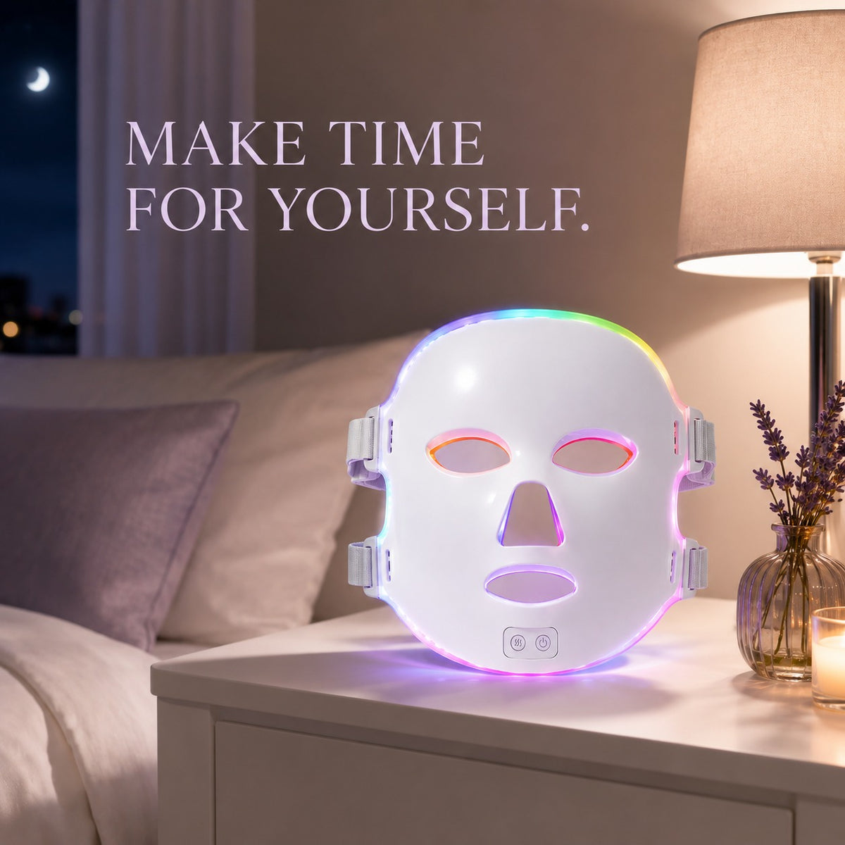 7-Color LED Facial &amp; Neck Light Therapy Mask