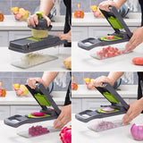 12 In 1 Manual Vegetable Chopper Kitchen Gadgets Food Chopper Onion Cutter Vegetable Slicer Halalzen