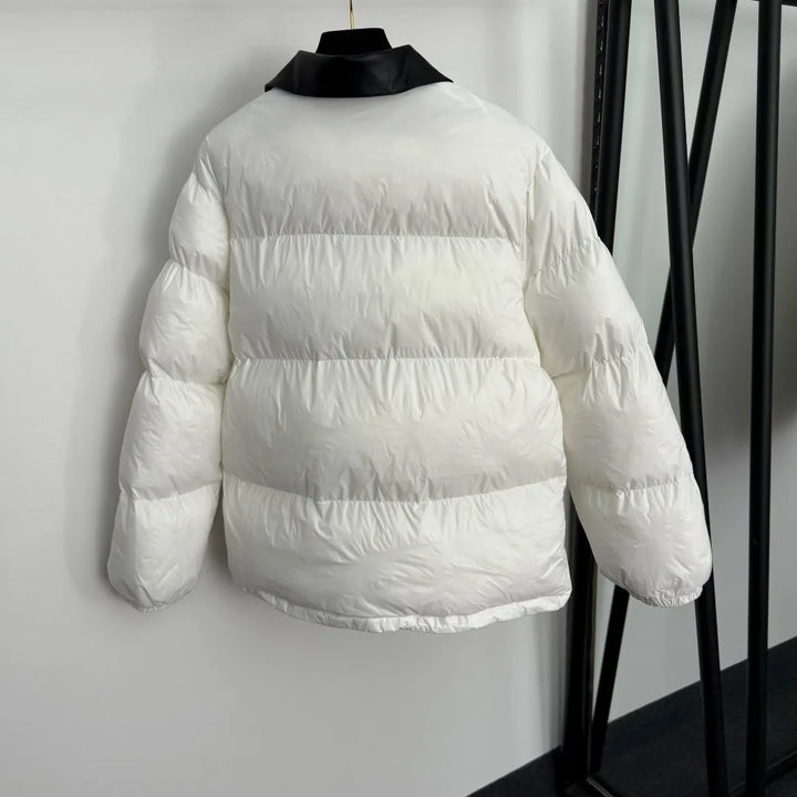 25Ss Autumn Winter Women's Colorful Leather Leather Long Sleeve Cotton Bread Suit Jacket SU137