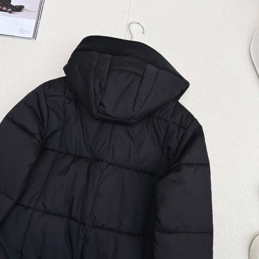 2025 Autumn & Winter Must-Have! Women's Windproof Waterproof Nylon Hooded Drawstring Down Jacket - Lightweight Warm, Perfect for