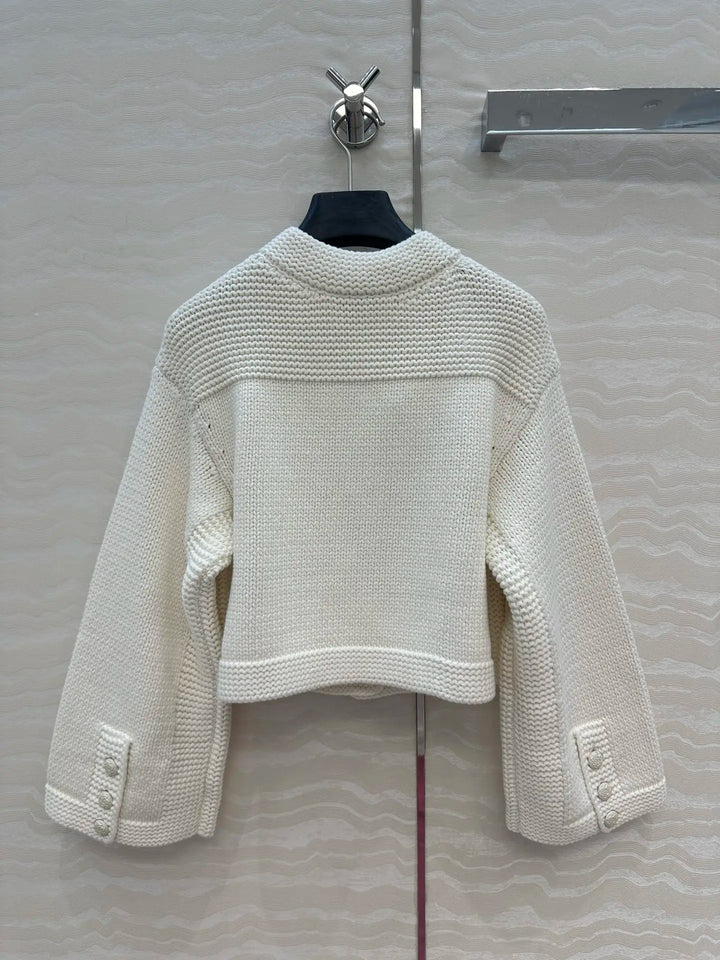 2025 Autumn New Arrival: Women's Solid Color Round Neck Knit Mid-Sleeve Coat - Simple Design, Easy to Style for Daily Use