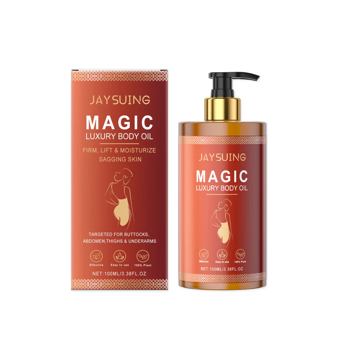 Jaysuing 100ml Magic Luxury Body Tightening Oil Anti Sagging Skin Glowing Daily Care Nourishing Firm Thigh Belly Massage Oil