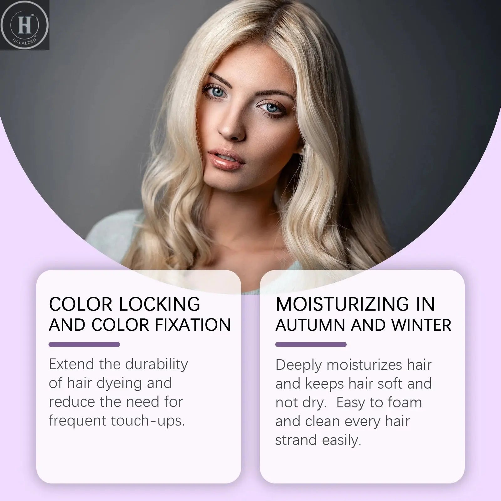 Eelhoe Purple Shampoo For Long Lasting Hair Color Maintenance Daily Nourishing Smooth And Moisturizing Hair Purple Shampoo HALALZEN