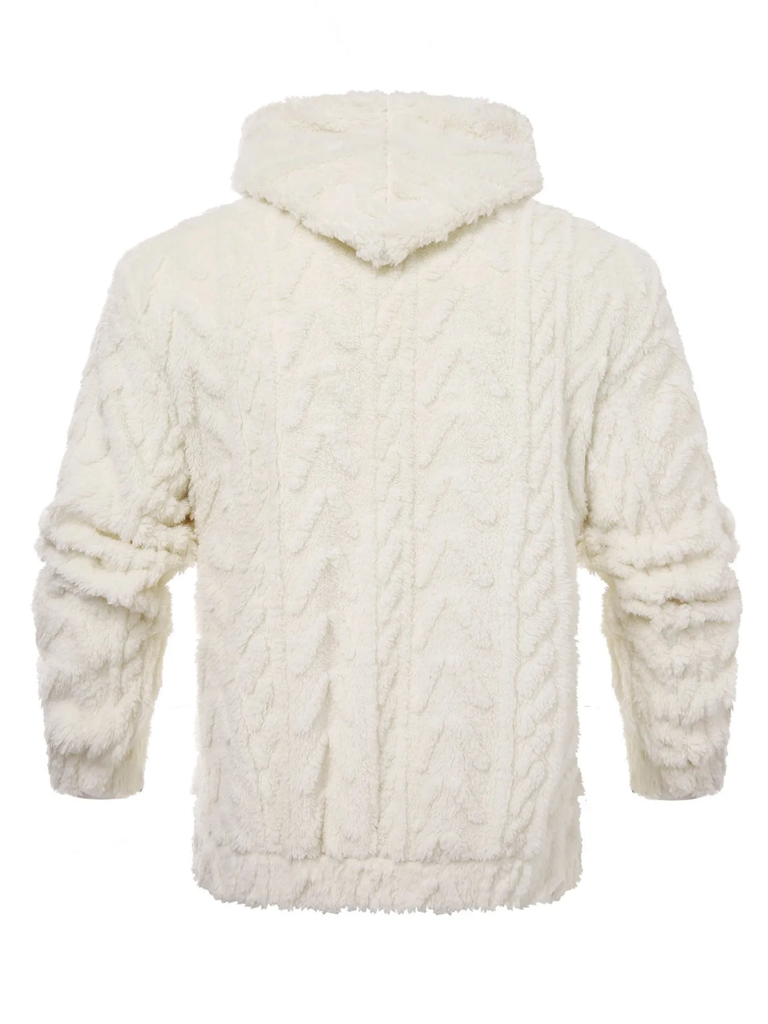 Men's letter drawstring hooded teddy bear jacket, jacquard velvet fabric is soft and comfortable, double pocket design