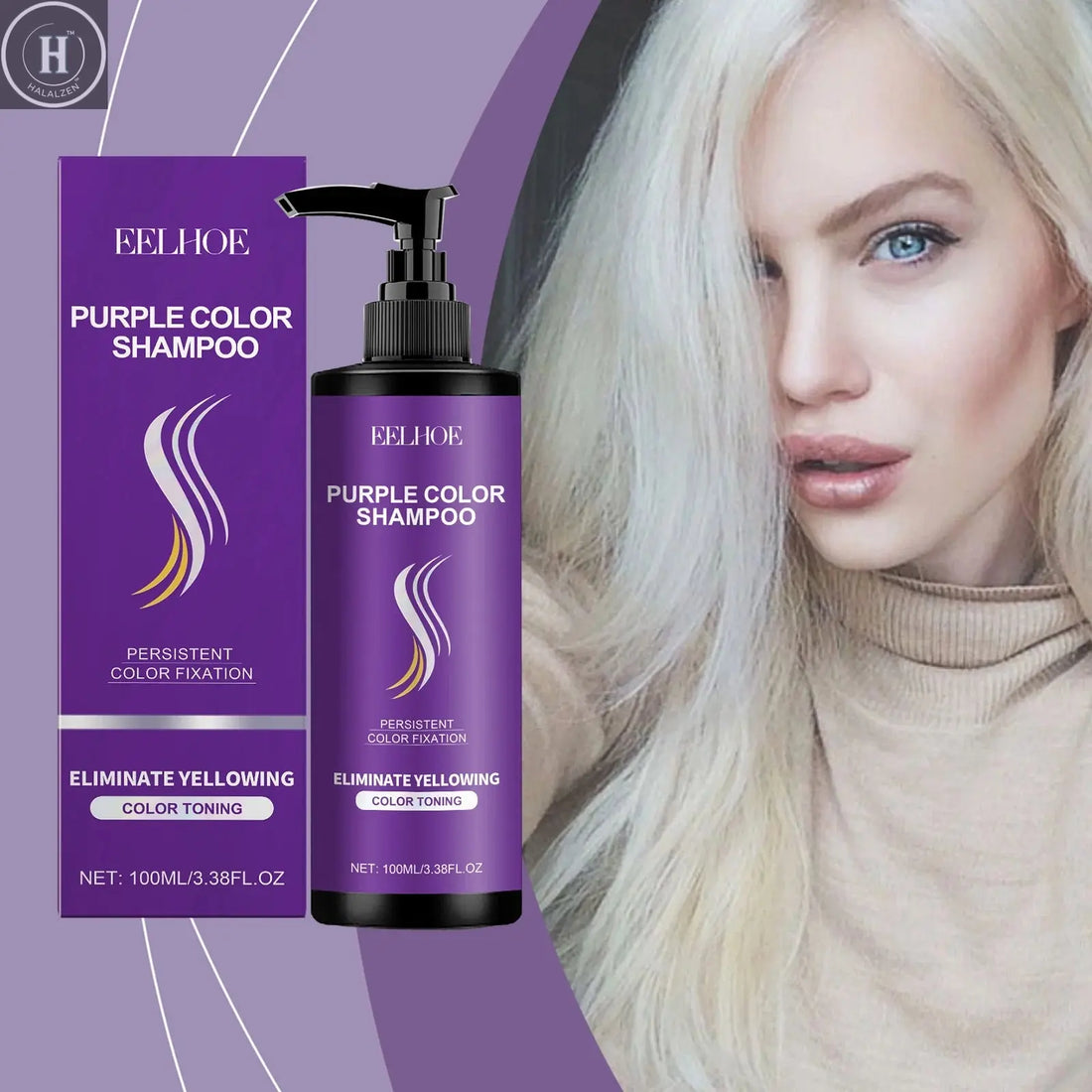 Eelhoe Purple Shampoo For Long Lasting Hair Color Maintenance Daily Nourishing Smooth And Moisturizing Hair Purple Shampoo HALALZEN