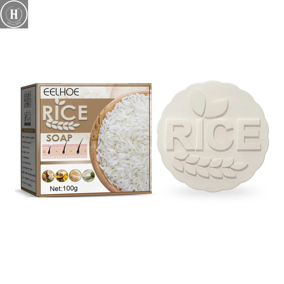Rice Shampoo Bar Promote Hair Growth Anti Hair Loss Strengthen Hair Roots Scalp Care Dandruff Treatment Volumizing Shampoo Soap HALALZEN