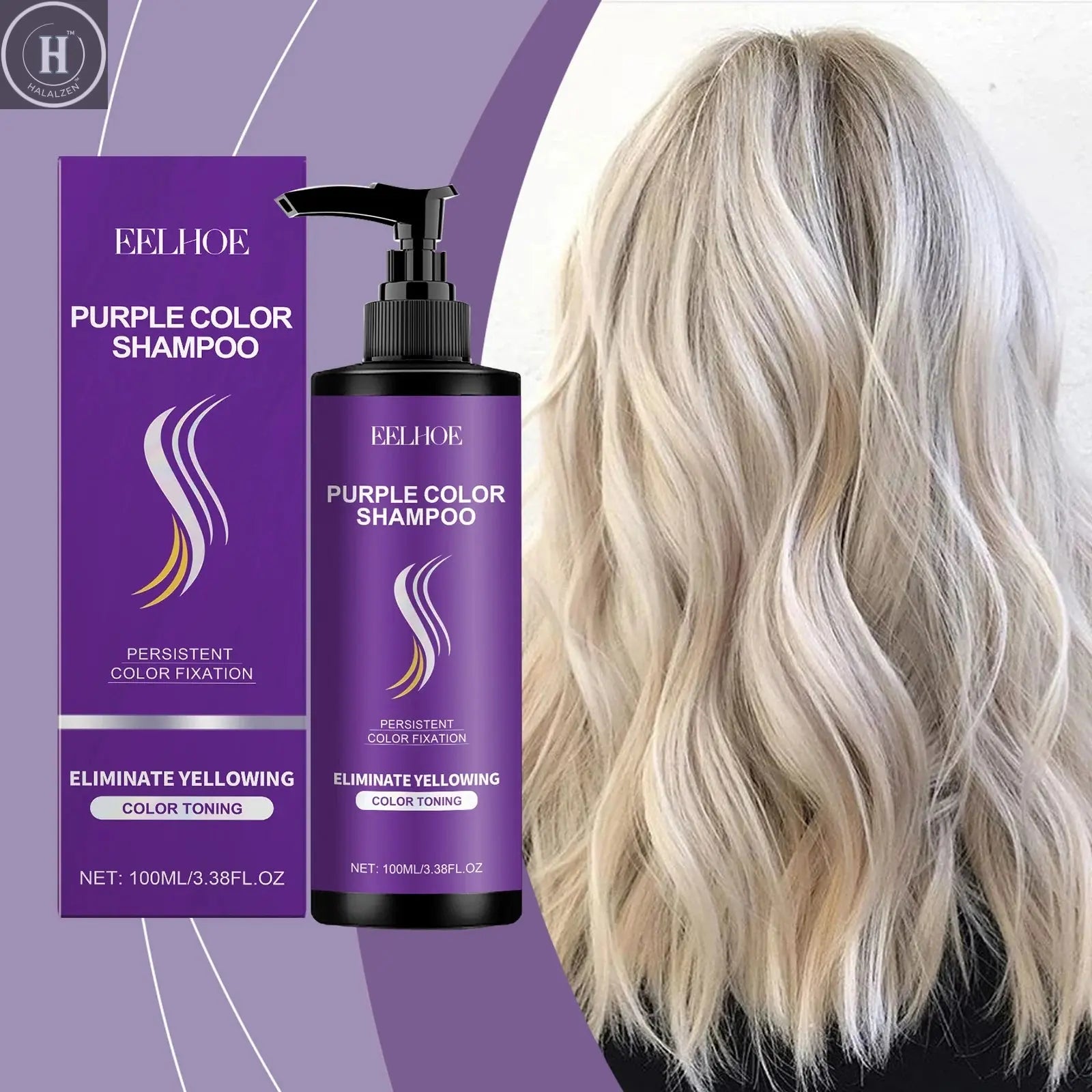 Eelhoe Purple Shampoo For Long Lasting Hair Color Maintenance Daily Nourishing Smooth And Moisturizing Hair Purple Shampoo HALALZEN
