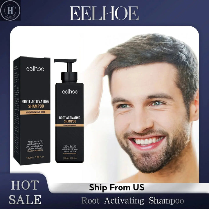 EELHOE Hair Regrowth Root Natural Herbal Dense Hair Shampoo Hair Repair Care Fluffy Smoothing Nourishing Anti Falling Shampoo HALALZEN