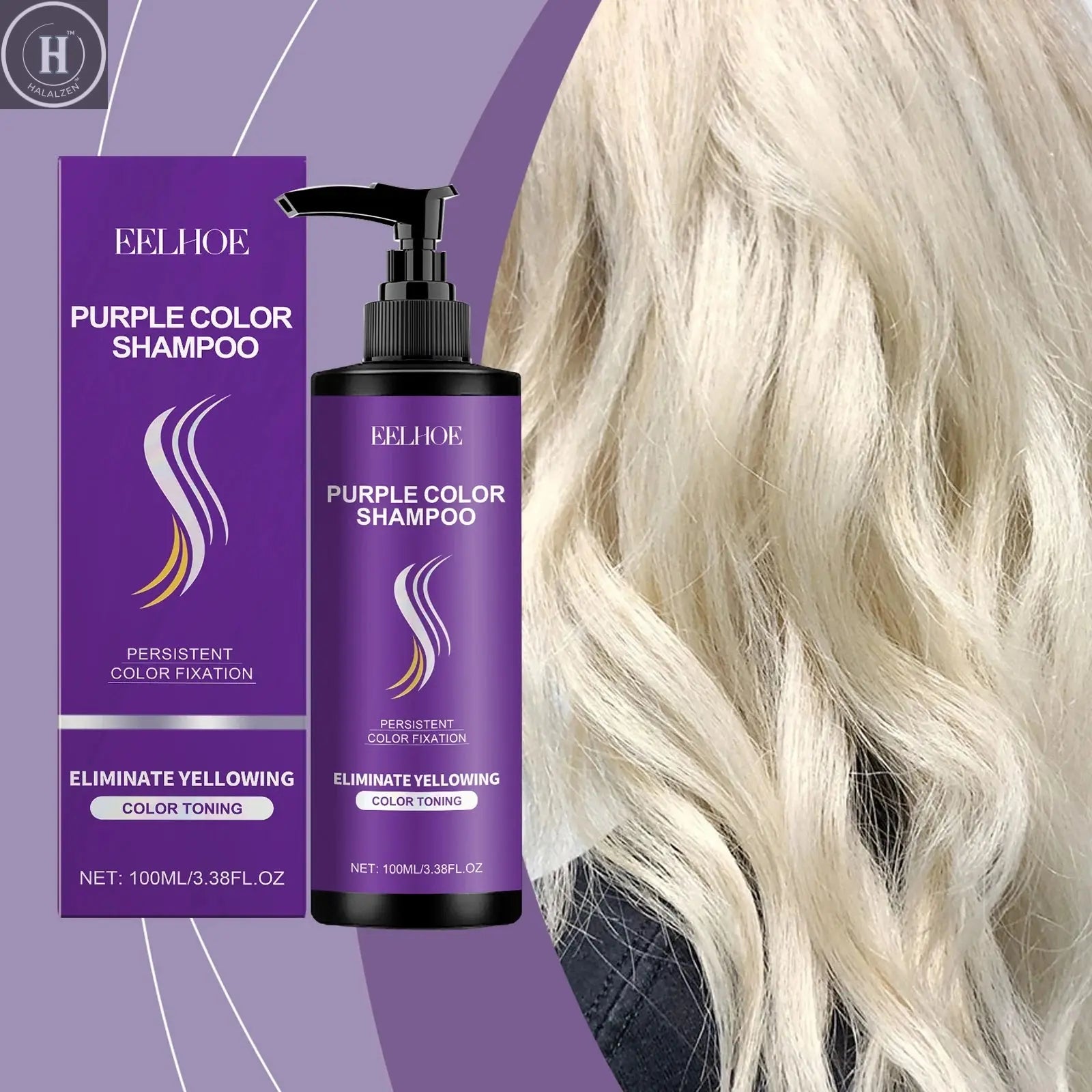 Eelhoe Purple Shampoo For Long Lasting Hair Color Maintenance Daily Nourishing Smooth And Moisturizing Hair Purple Shampoo HALALZEN