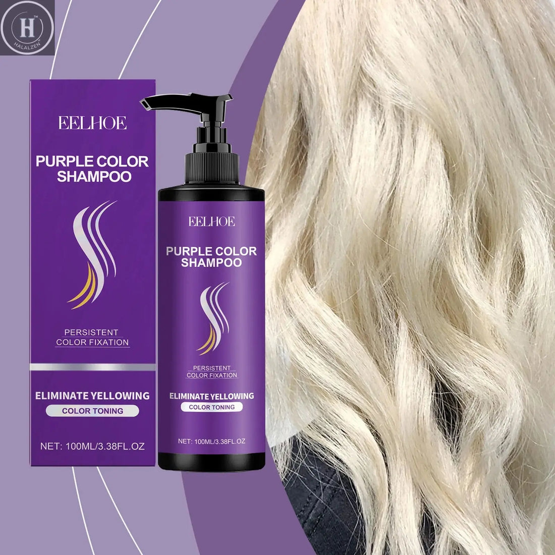 Eelhoe Purple Shampoo For Long Lasting Hair Color Maintenance Daily Nourishing Smooth And Moisturizing Hair Purple Shampoo HALALZEN