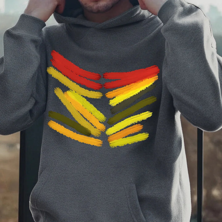 Well Made Sweatshirts Neutral Hoodies Stylish Brush Stroke Graphic Oversized Sweater Loose Unisex Winter Fit Timeless Clothing