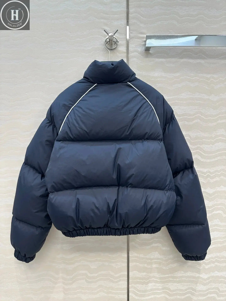 High Quality Winter Women's Casual Fashion Zipper Patchwork Stand Collar Thermal Down Jacket JQ046 Halalzen UK