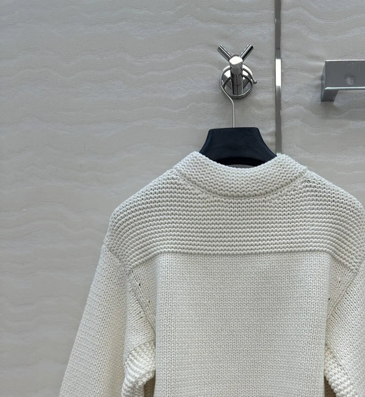 2025 Autumn New Arrival: Women's Solid Color Round Neck Knit Mid-Sleeve Coat - Simple Design, Easy to Style for Daily Use