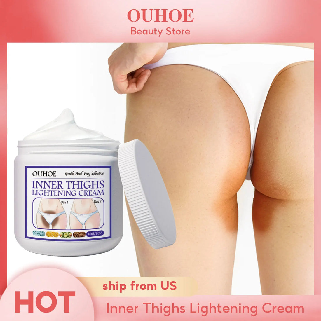 New Arrival Inner Thighs Lightening Cream Private Area Armpit Buttock Instant Whitening Cream Body Moist Bleaching Skin Lotion