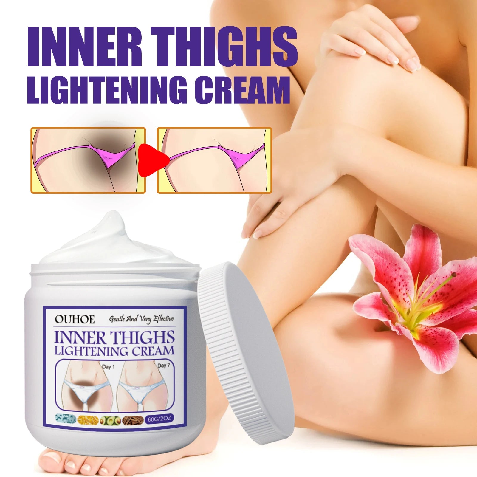 New Arrival Inner Thighs Lightening Cream Private Area Armpit Buttock Instant Whitening Cream Body Moist Bleaching Skin Lotion