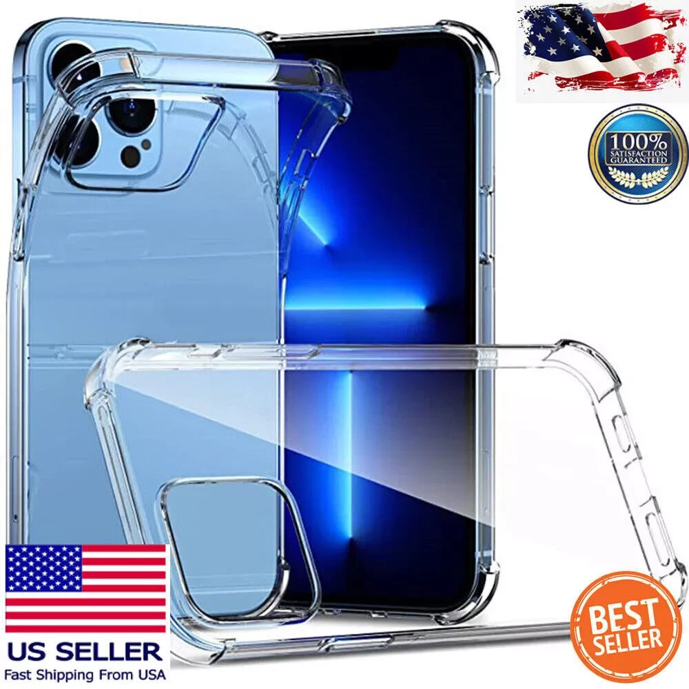 For Apple iPhone 14 Pro Max Clear Case Slim Plating Mag Safe Cover