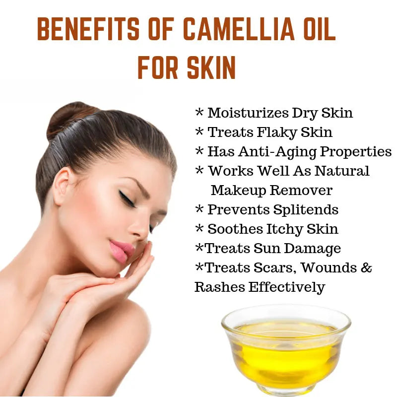 Natural Camellia Oil China Rich in Vitamins Antioxidant Increases Skin Elasticity Removes Wrinkles Increases Hair Shine Body Oil HALALZEN