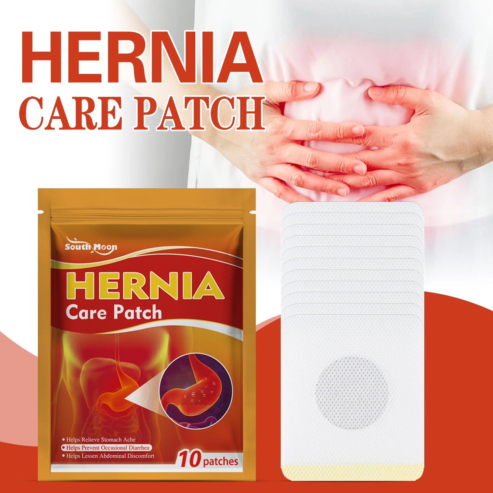 South Moon 10pcs Body Acupoint Patch Abdominal Acupoint Herbal Promote Metabolism Detox Relieve Body Pressure Care Navel Patch