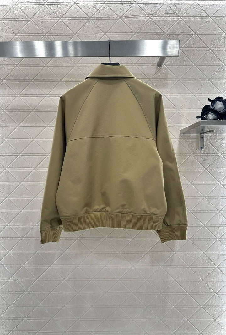 2025 Spring/Autumn New Casual Flight Jacket with Twill Cotton Material Zipper and Khaki Flap Pocket WYY-267