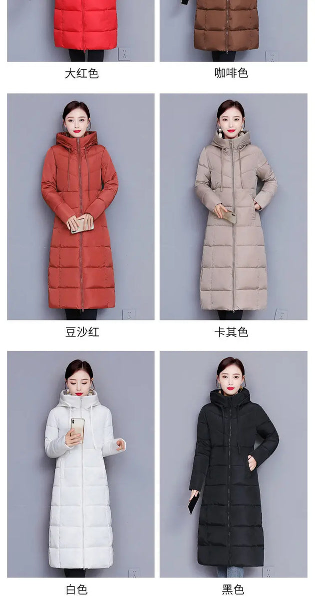 Winter Parkas Hooded Down Cotton Women Jacket Windproof Rainproof Thick Warm Coat Fashion 5XL White Female Long Snow Overcoat