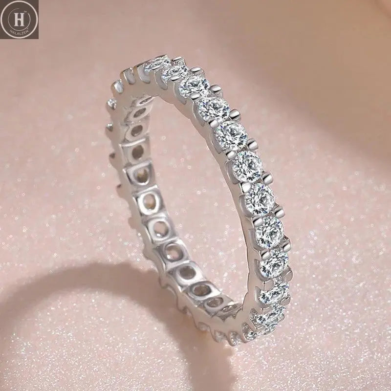 So-Bling S925 Sterling Silver Rings For Women Elegant Fine Cubic Zirconia Ring Bridal Wedding Engagement Women Trendy Jewelry HALALZEN