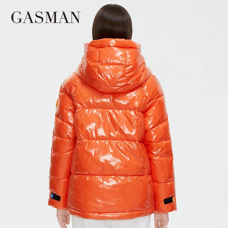 GASMAN 2022 New Winter Jackets Women Coat White Short Fashion Personality Women's jacket Hooded Waterproof Hot sale parka 81051