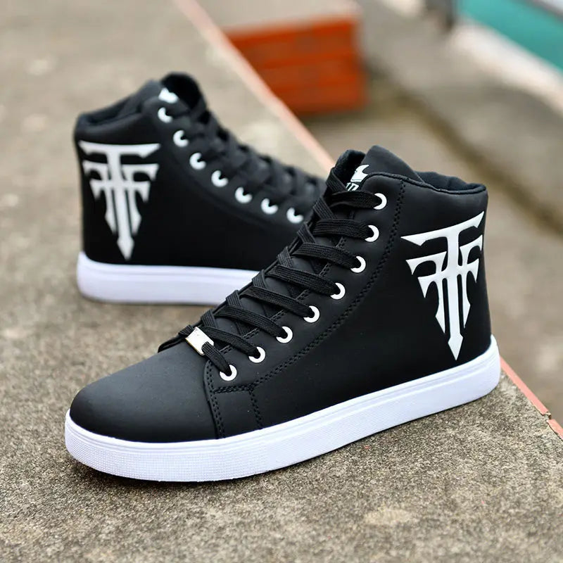 White Sneakers Man Vulcanized Sneakers Male Comfortable High Top Shoes