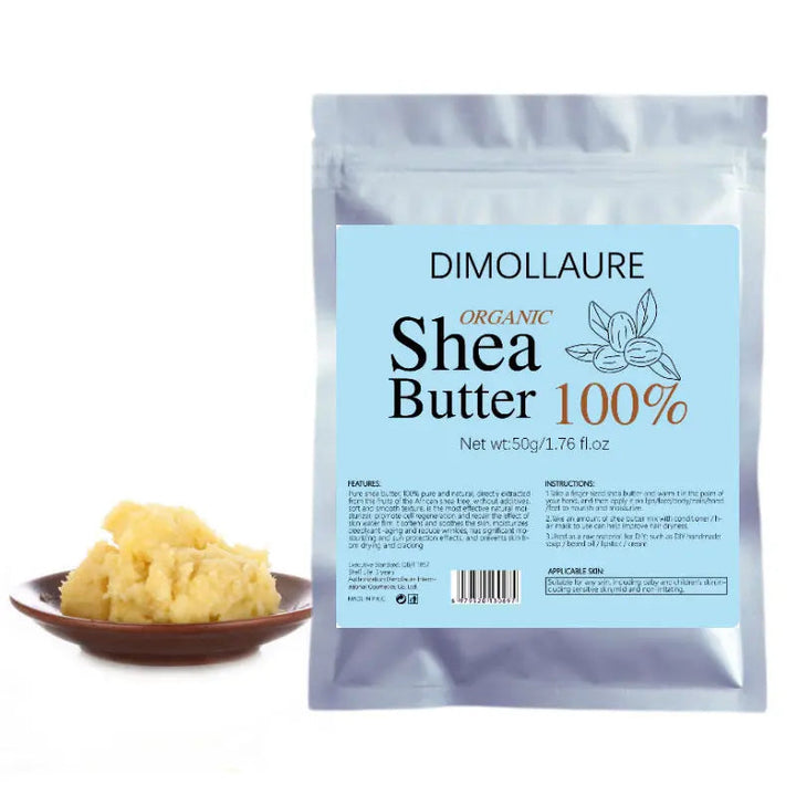 Dimollaure 50g Natural Organic Unrefined Shea Butter Maternity Stretch Marks Repair Body Massage Skin Care Smooth Cosmetics Raw HALALZEN