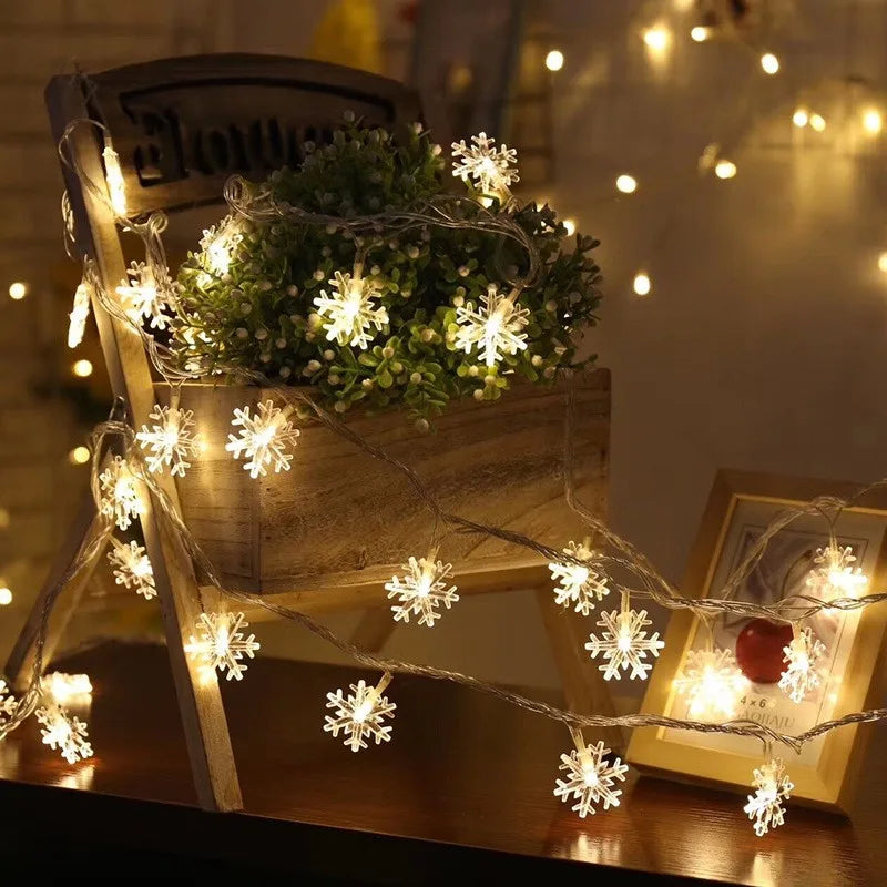 Snowflake LED Light Christmas Decorations For Home Hanging Garland Christmas Tree Decor Ornament 2024 Navidad Xmas Gift New Year