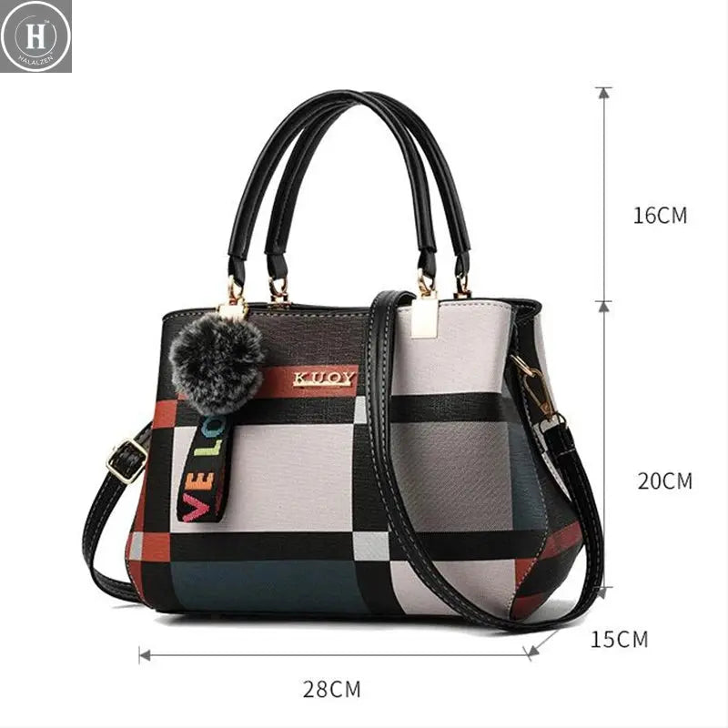 Elegant Designer Handbags Women Bags Messenger PU Leather Crossbody Bags Hairball tassen Girls Shoulder Bag Top-hand Tote Bag HALALZEN
