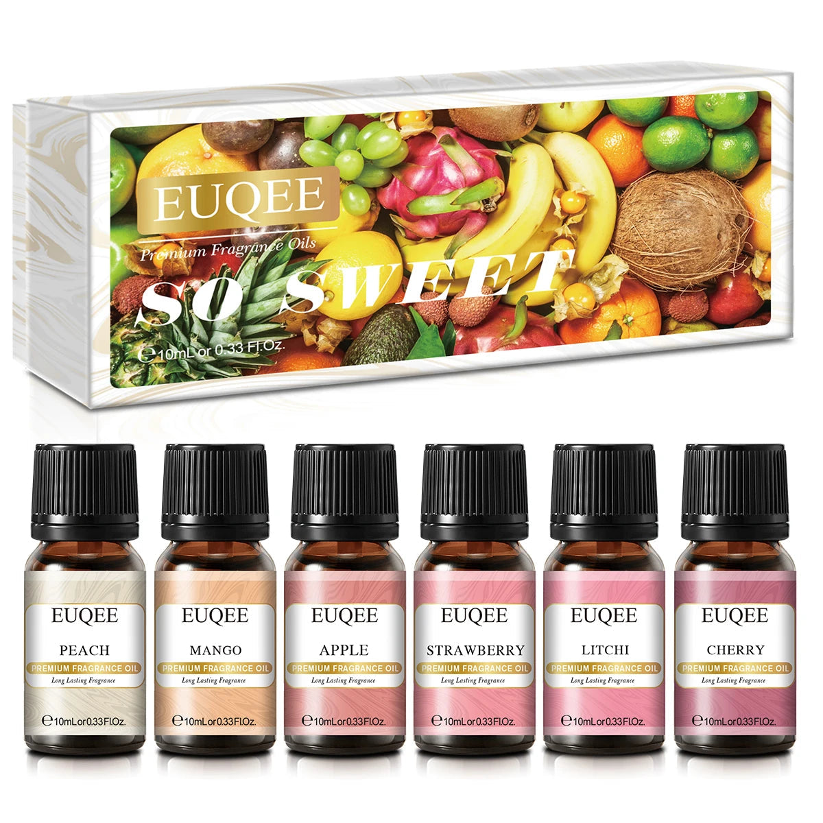 EUQEE 6pcs/set Fragrance Oil Gift Kit For Diffuser Coffee Bakery Harvest Spice Pumpkin Pie Forest Pine Sweet Fruit Aroma Oils HALALZEN
