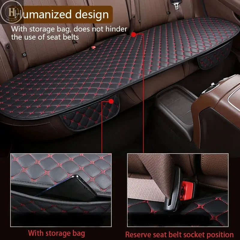 SEAMETAL Artificial Leather Car Seat Covers Four Seasons Car Seat Cover Interior Leather Seats Protector Chair Mats Accessories HALALZEN