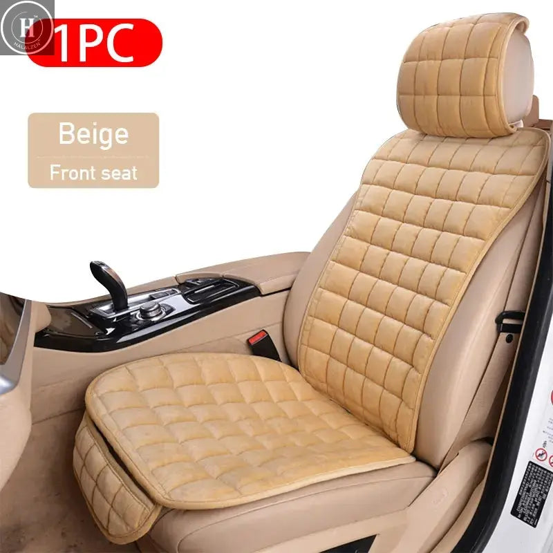 SEAMETAL Plush Car Seat Cover Soft Vehicle Seat Cushion with Backrest Pad Anti Scratch Chair Protector Universal for Sedan Suv HALALZEN