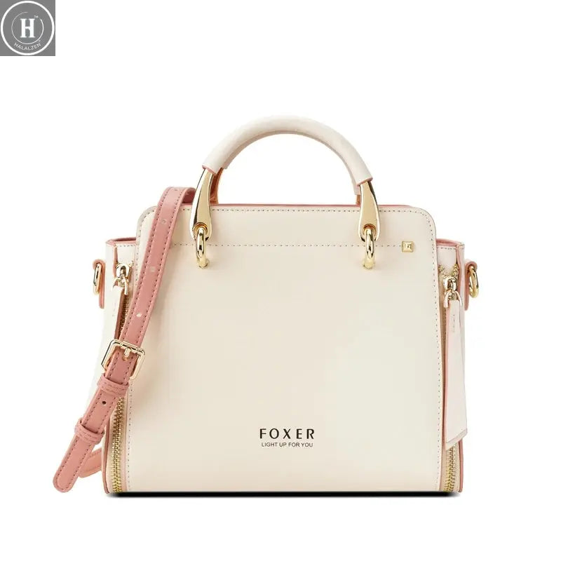 FOXER Split Leather Women Shoulder Bag Elegant Handbag 2025 Autumn Winter Female Large Tote Bag Luxury Design Crossbody Purse HALALZEN