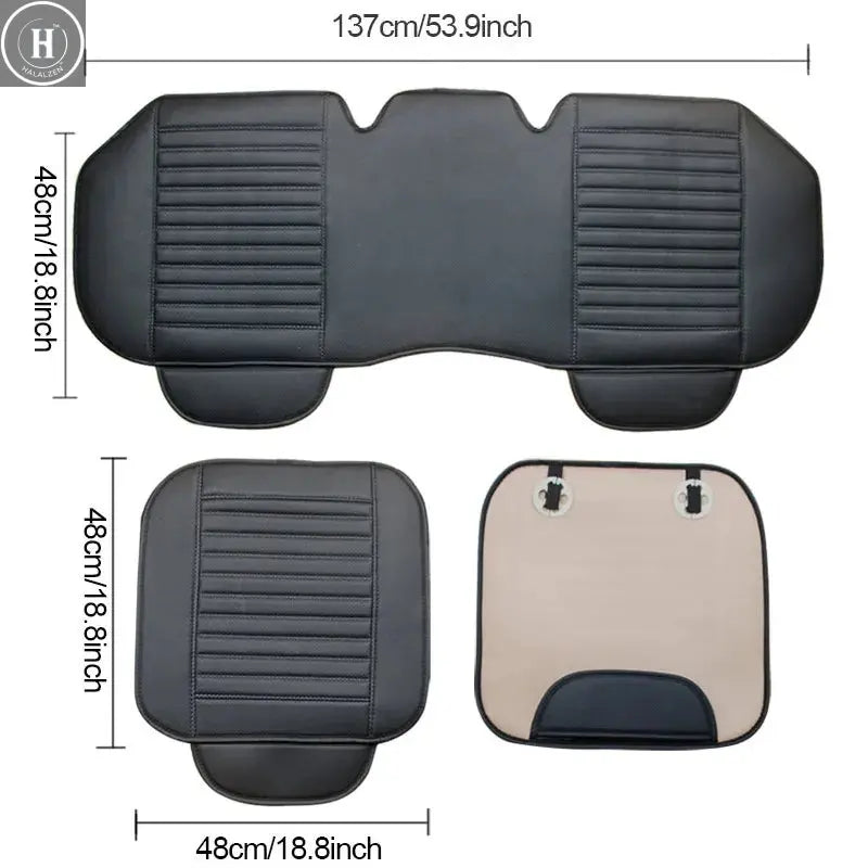 SEAMETAL Four Season Car Seat Cover PU Leather Seat Cushion Universal Breathable Seats Cover Protector Pad Interior Accessories HALALZEN