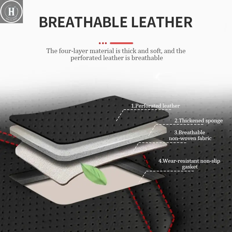 Universal PU Leather Car Seat Cover Breathable Automobiles Protect Seat Cushion Vehicle Luxury Interior Non Slide Accessories HALALZEN