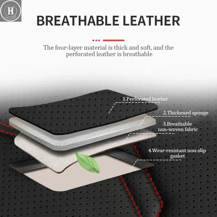 Universal PU Leather Car Seat Cover Breathable Automobiles Protect Seat Cushion Vehicle Luxury Interior Non Slide Accessories HALALZEN