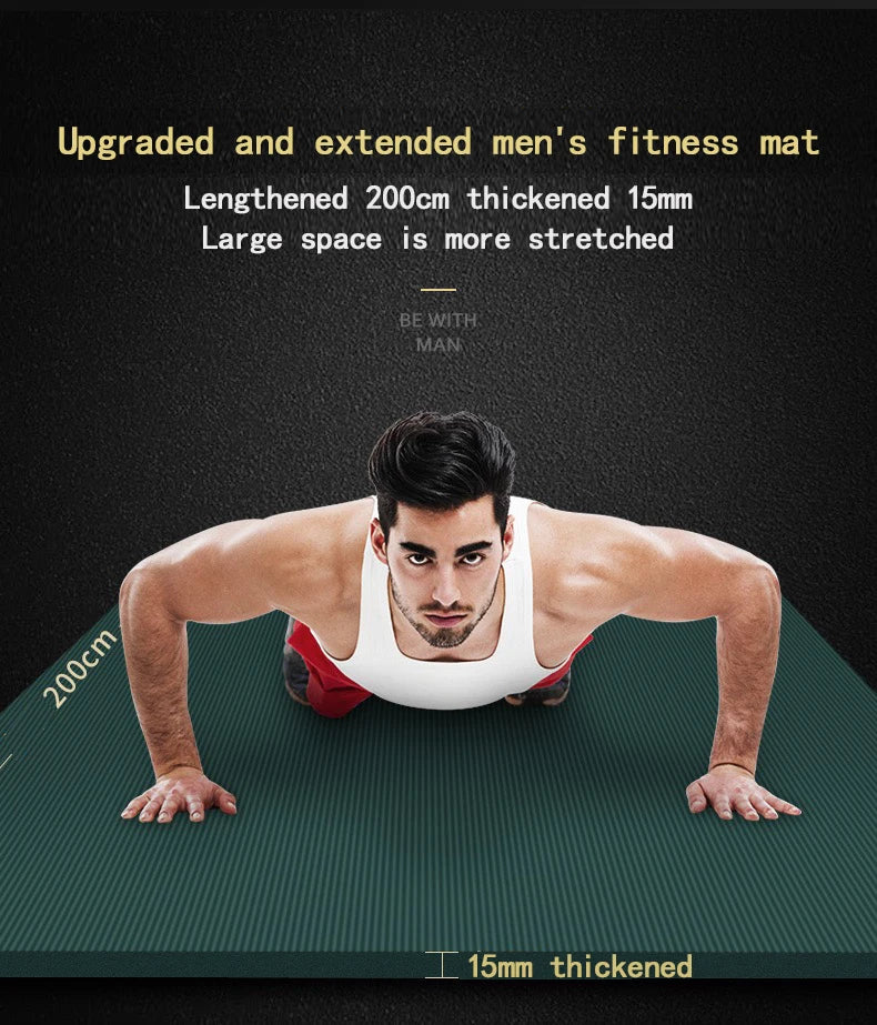 2Meter Longer Yoga Mat Super Large Lengthened Yoga Mat Men's Special High Quality Fitness  Pilates Exercise Healthy Fitness Mat