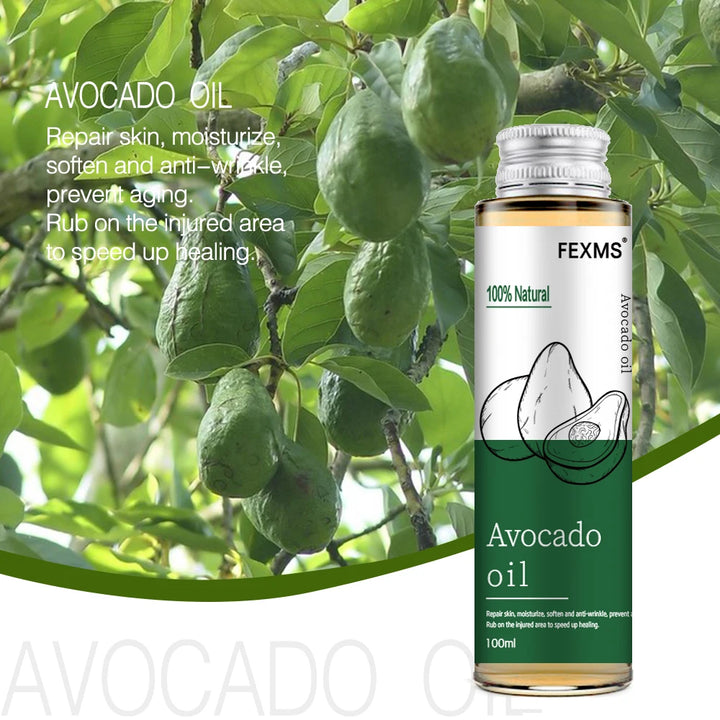 Avocado Oil For Hair and Skin - 100% Pure and Natural For Skin Care Massage Hair Care And Carrier Oil To Dilute Essential Oils