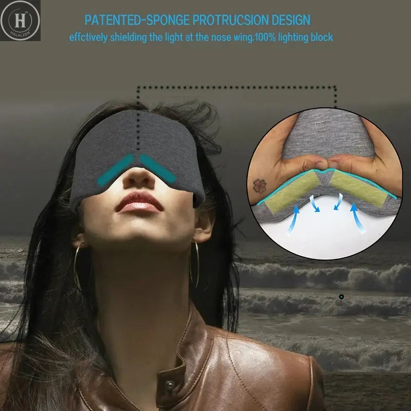 100% Cotton Silk Sleep Mask Blindfold Eye Cover Eye Patch Women Men Soft Portable Blindfold Travel Eyepatch Sleeping Eye Mask HALALZEN