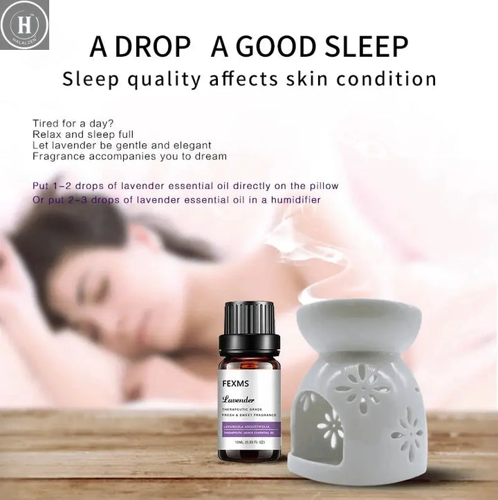 Lavender Essential Oil For Stress Relief, Sleep and Relaxation - Topical For Dry Skin and Irritation - Inhale to Ease Tension HALALZEN