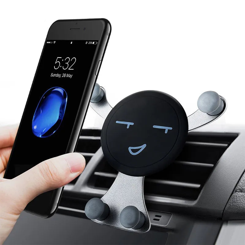 Gravity Car Phone Holder Air Vent Clip Smile Face Mount Mobile Cell Stand GPS Support For iPhone Xiaomi Samsung Halalzen