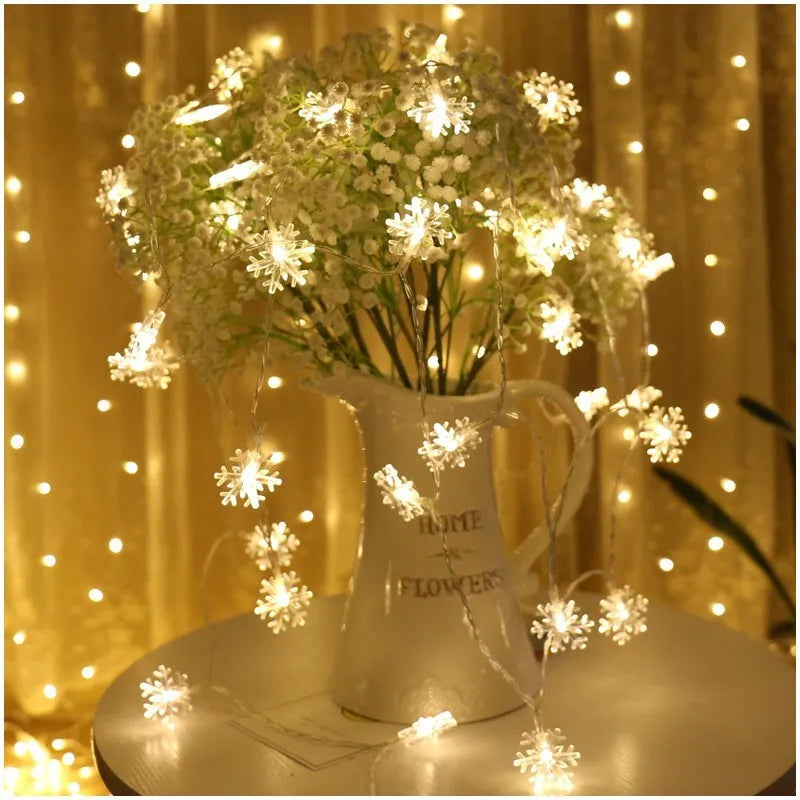 Snowflake LED Light Christmas Decorations For Home Hanging Garland Christmas Tree Decor Ornament 2024 Navidad Xmas Gift New Year