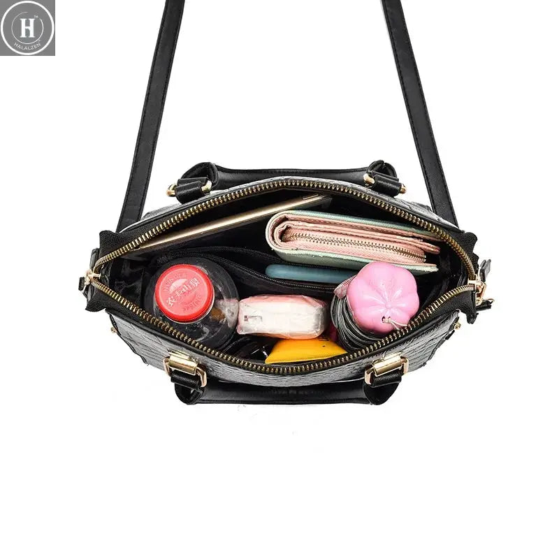 2022 Retro Alligator Women Luxury PU Leather Handbags Female Tassel Designer Shoulder Messenger Bags Casual Ladies Tote Bolsas HALALZEN