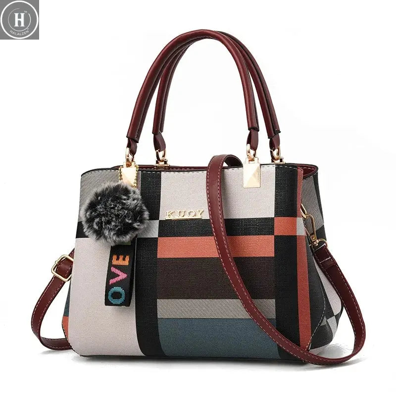 Elegant Designer Handbags Women Bags Messenger PU Leather Crossbody Bags Hairball tassen Girls Shoulder Bag Top-hand Tote Bag HALALZEN